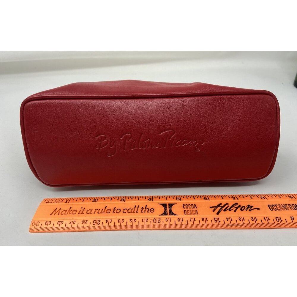Paloma Picasso Bag Red Genuine Soft Leather Gold Chain & Logo Made In Italy - Picture 5 of 5